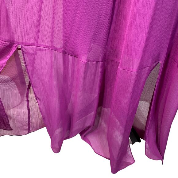 Bar III SZ 14 Maxi Dress V-Neck Spaghetti Straps Lined Slits Rear Zip Amethyst - Picture 4 of 12